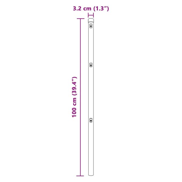 Stängselstolpe 52 pcs Grå 3,2 x 3,2 x 100 cm
