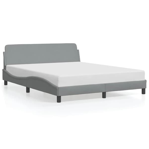 Bed Frame "Dover" Light Grey 152x203 cm Fabric