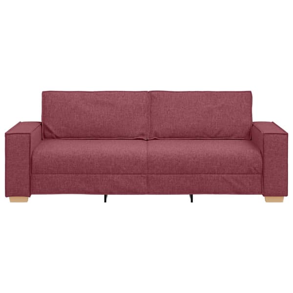 3-Sits soffa Vinröd 220 cm tyg