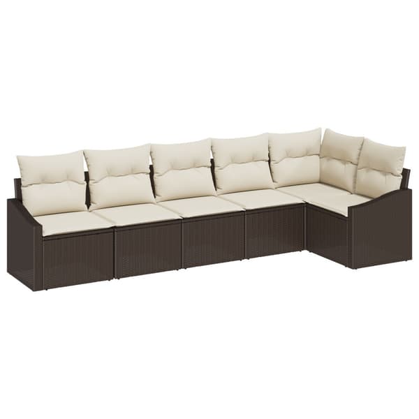 Soffset med kudde 6 pcs Brun konstrotting