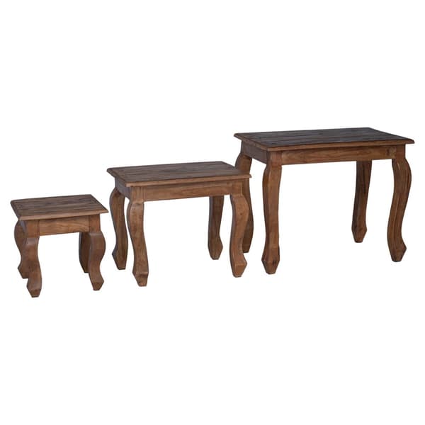 Nestingbord 3 pcs Brun Massivt mahognyträ