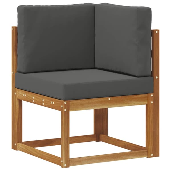 Utomhussoffset med kudde 7 pcs Naturlig och Antracit Polyester