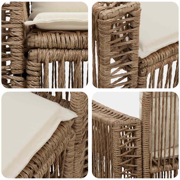 Trädgårdsoffa 2-Antal sittplatser Beige konstrotting