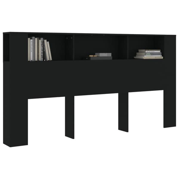 Sänggavel med förvaring svart 200x18,5x104,5 cm