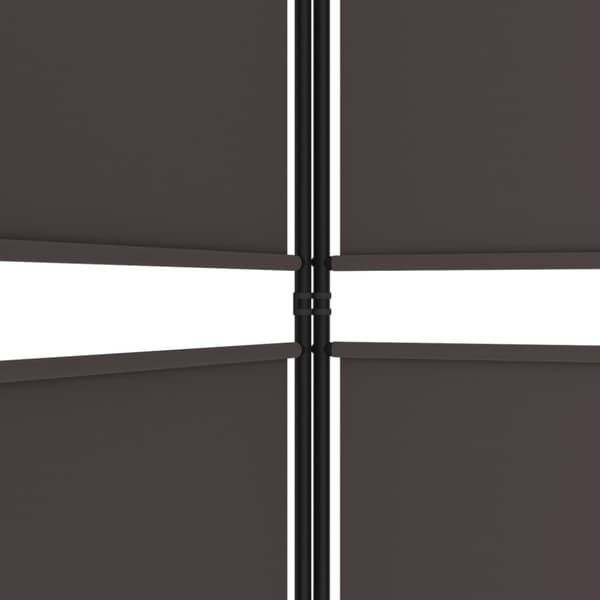Rumsavdelare 4 paneler brun 200x200 cm tyg