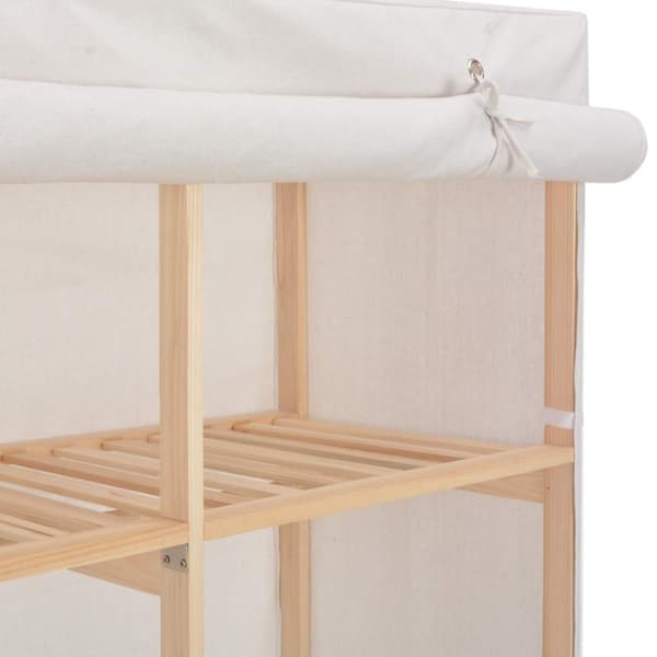 Garderob 200x40x170 cm vit tyg