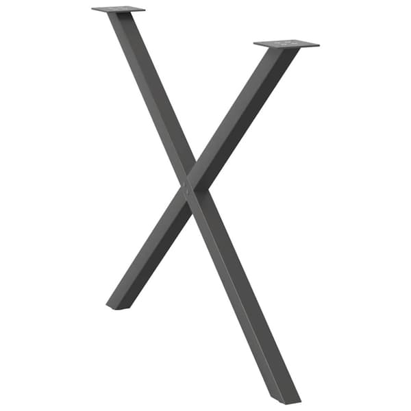 Matbordsben X-formade 2 st antracit 90x(72-73) cm stål