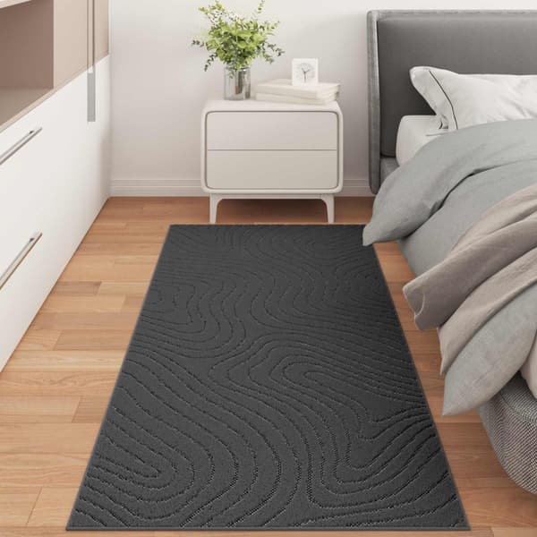 Områdesmattor PALMERAS Antracit 200 x 80 cm Polyester