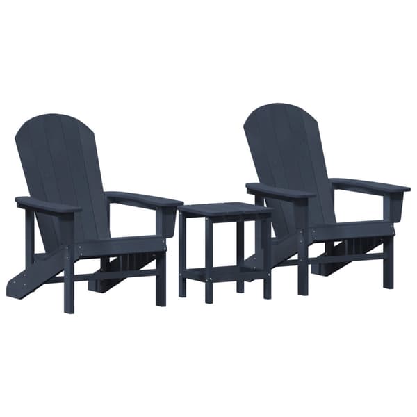 Trädgård Stol 3 pcs Marinblå polyeten
