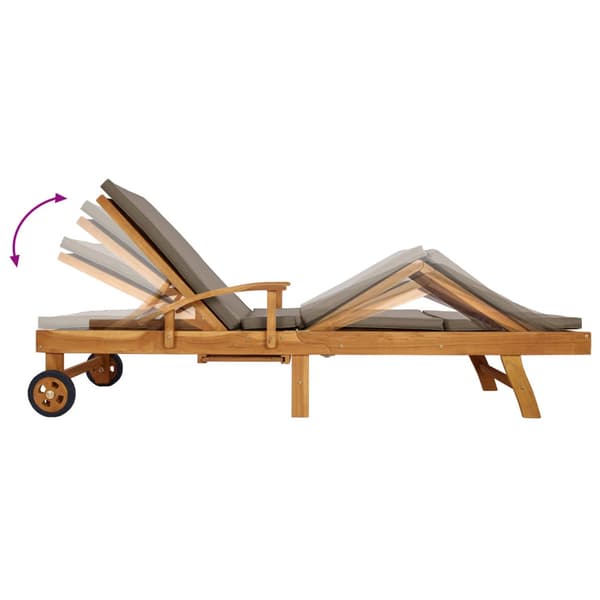 Solstol med dyna 100% Polyester Solid-Teak