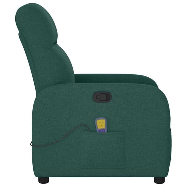 Massagefåtölj mörkgrön tyg