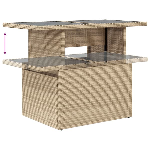 Trädgårdsoffset 6 st Beige konstrotting