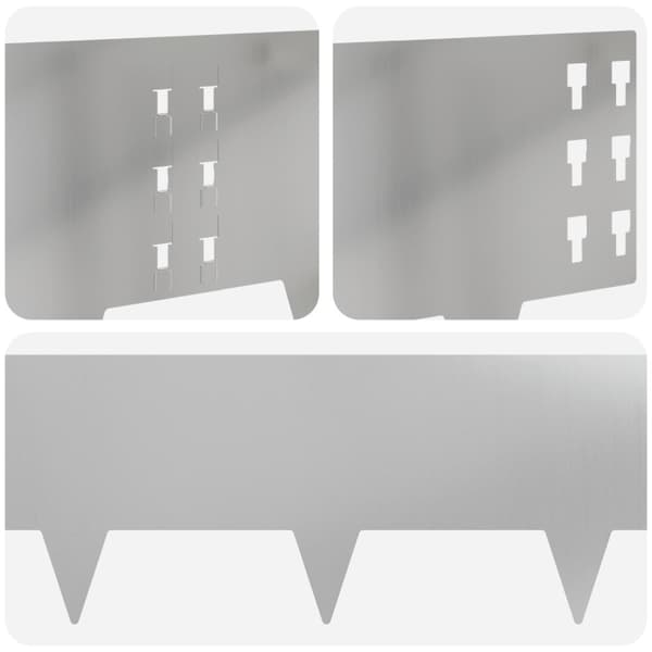 Kant för gräsmatta 30 pcs 100 x 25 cm Stål Silver