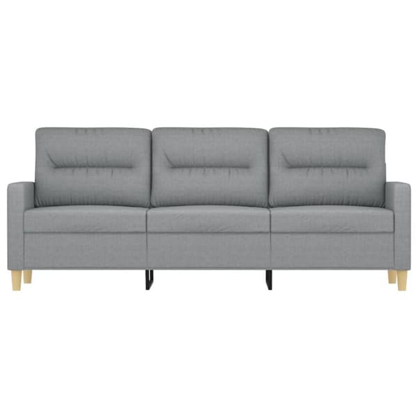 3-sitssoffa ljusgrå 180 cm tyg