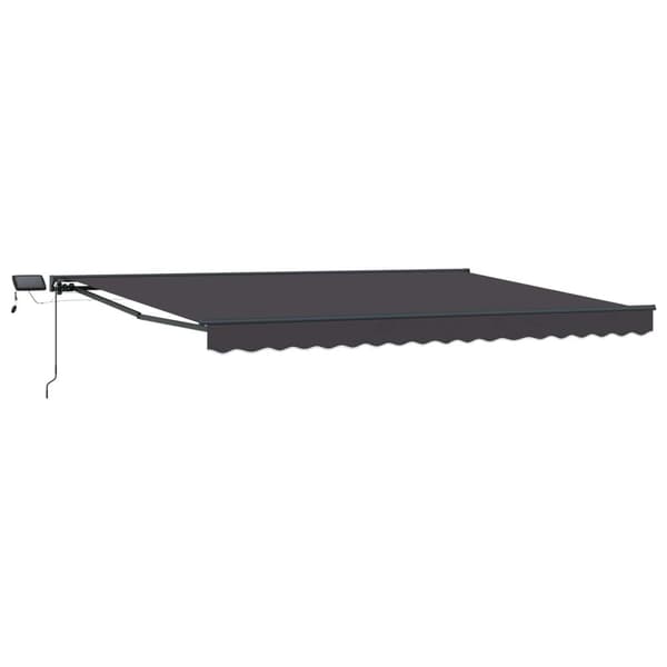 Manuell markisram med LED-lampor Antracit 4 × 3,5 m