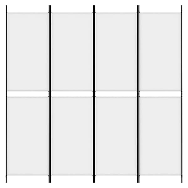 Rumsavdelare 4 paneler vit 200x200 cm tyg