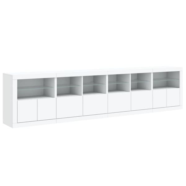 Skänk med LED-belysning vit 283x37x67 cm