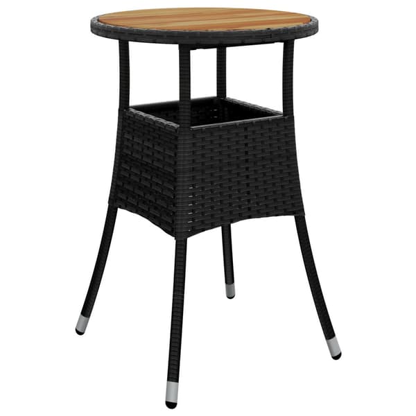 Trädgårdsmöbelset 3 pcs Svart konstrotting