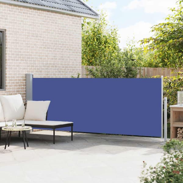 Infällbar sidomarkis 140x500 cm blå