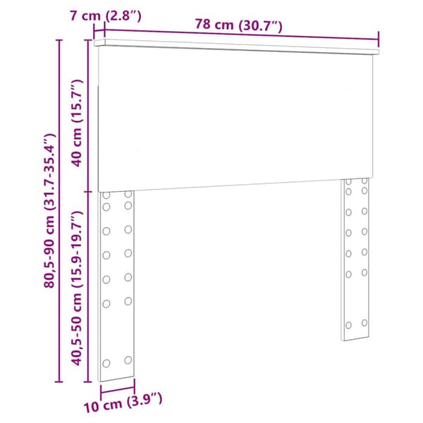 Huvudgavel Grå Sonoma 90 cm Konstruerat trä