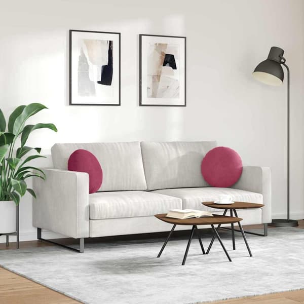 Sittkuddar 2 pcs Vinröd Ø 40 x 13 cm Sammet