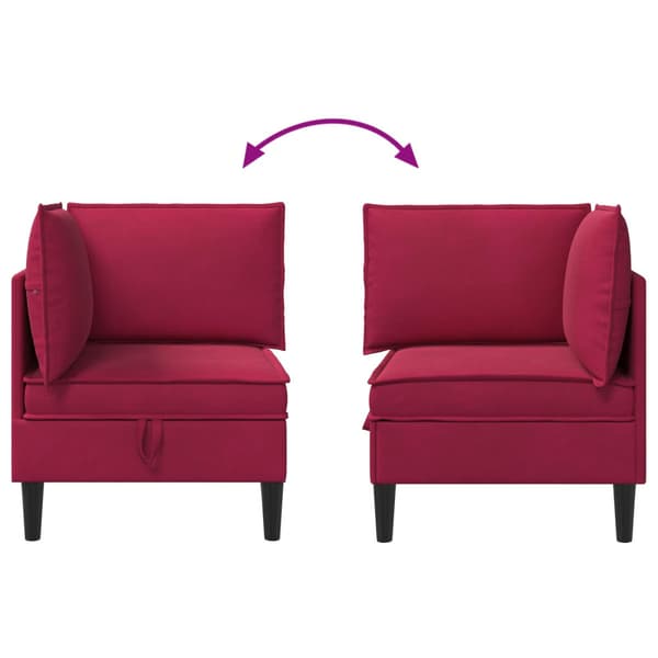 Soffa med förvaring Vinröd Sammet