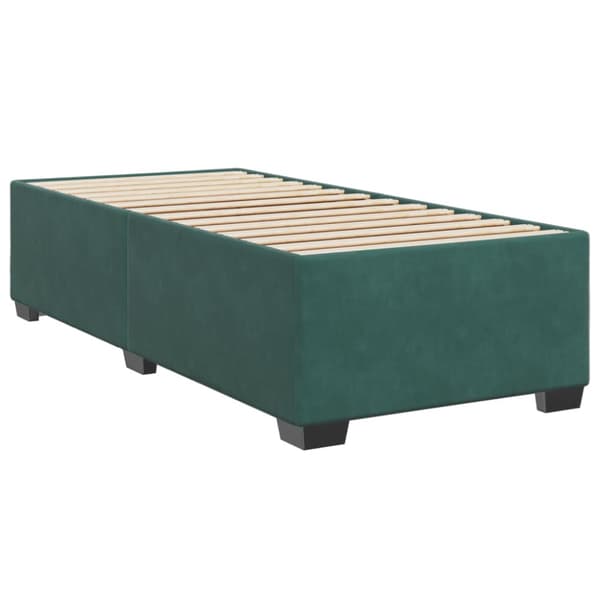 Ramsäng med madrass mörkgrön 100x200 cm sammet