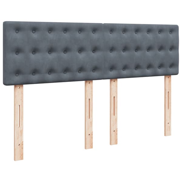 Ramsäng med madrass mörkgrå 140x190 cm sammet
