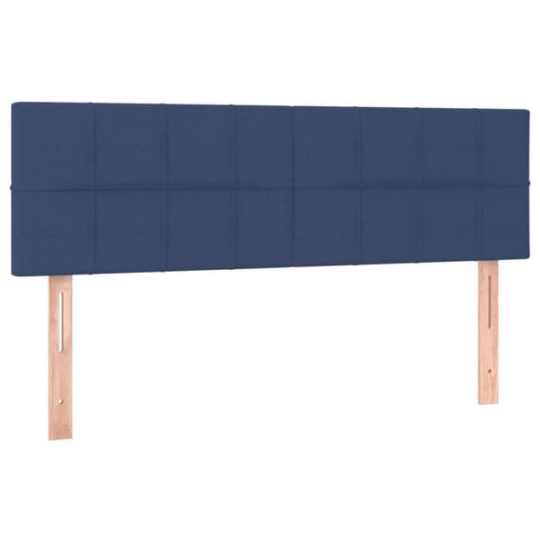 Ramsäng med madrass & LED blå 140x190 cm tyg
