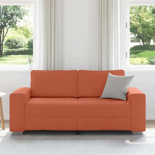 Tvåsitssoffa röd orange 180x77x82 cm manchestertyg