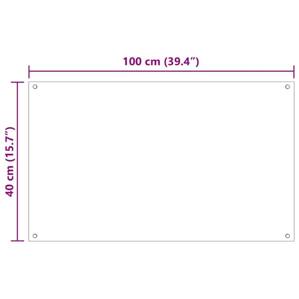 Köksskydd 2 pcs Vit 100 x 40 cm härdat glas
