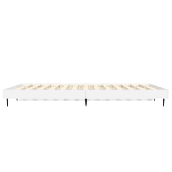 Sängram vit högglans 140x190 cm konstruerat trä