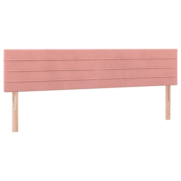 Ramsäng med madrass & LED rosa 200x200 cm sammet