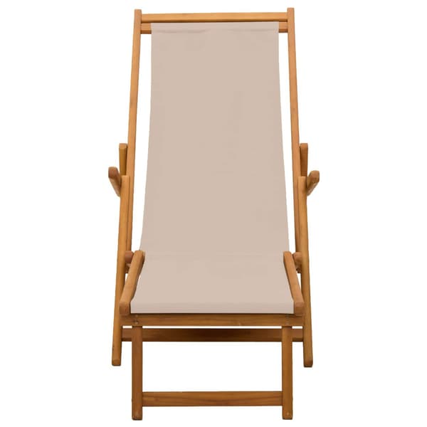 Hopfällbar solstol 2 st 3 Position Massiv Eukalyptus Trä Beige
