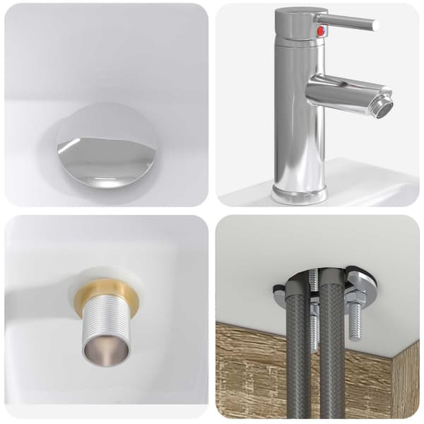 Badrumsskåpsset 4 pcs Sonoma-ek Konstruerat trä