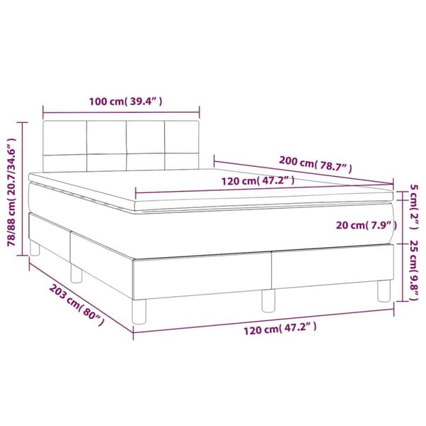 Ramsäng med madrass mörkgrön 120x200 cm sammet
