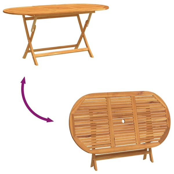 Hopfällbart trädgårdsbord 160x85x75 cm massivt eukalyptusträ
