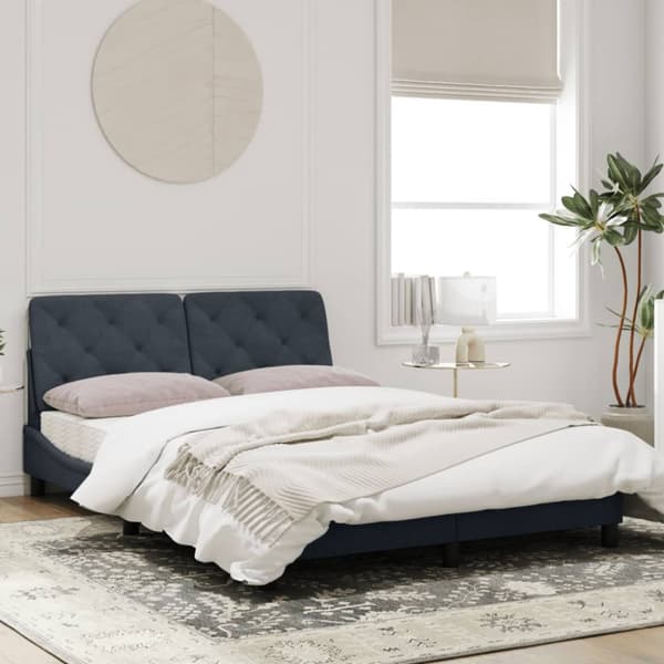 Bed Frame without Mattress Dark Grey 140x200 cm Velvet