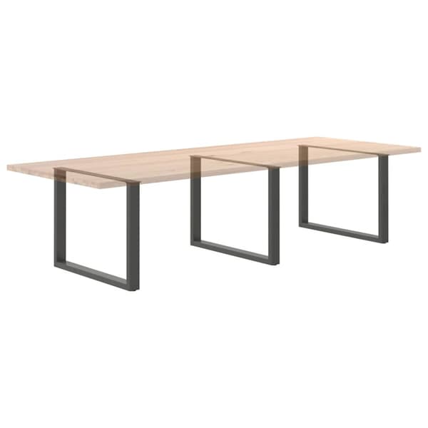 Matbordsben U-formade 3 st antracit 100x(72-73) cm stål