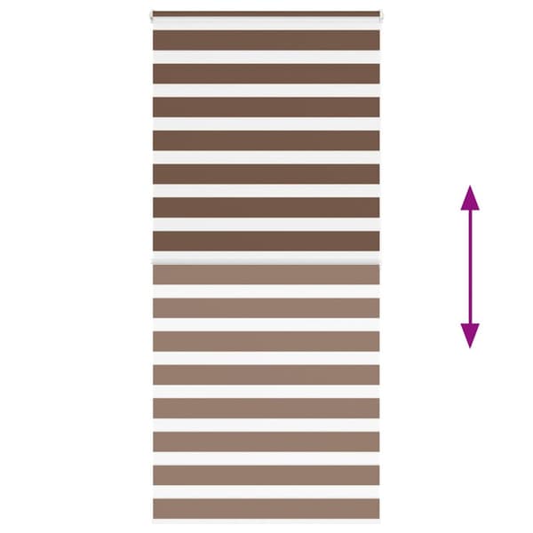 Rullgardin zebra brun 105x200 cm tyg bredd 100,9 cm polyester
