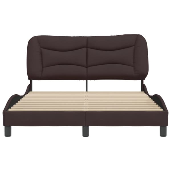 Bed Frame without Mattress "Hvar" Dark Brown 140x200 cm Fabric