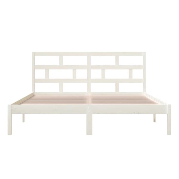 Sängram vit massiv furu 160x200 cm