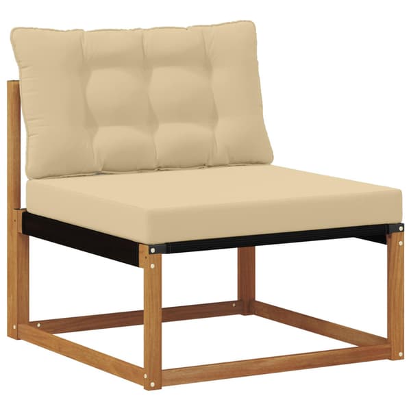 Utomhussoffset med kudde 7 pcs Naturlig och Beige