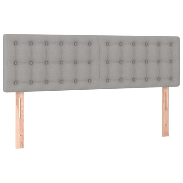 Ramsäng med madrass ljusgrå 140x200 cm tyg