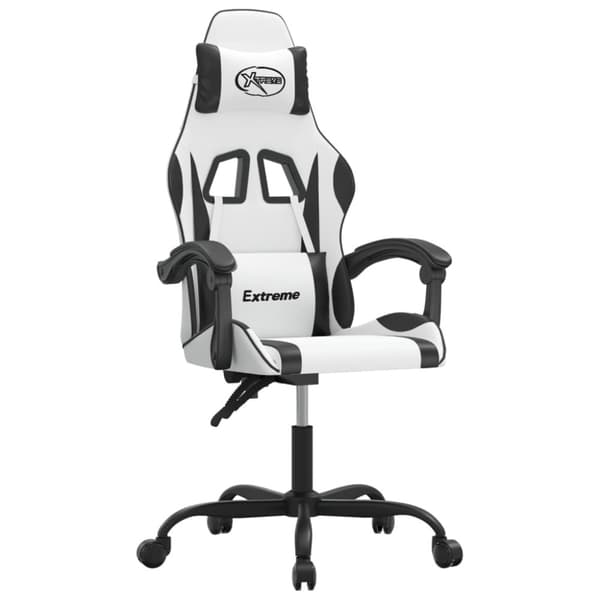 Gamingstol vit och svart konstläder