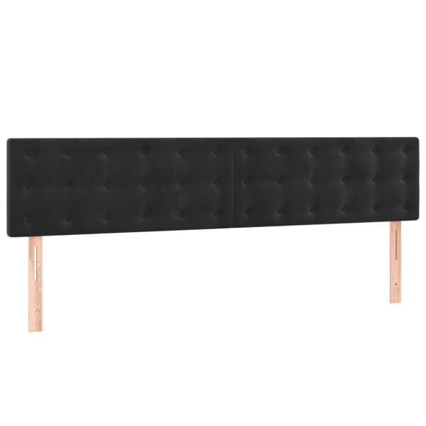 Ramsäng med madrass svart 200x200 cm sammet