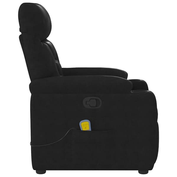 Massagefåtölj svart mikrofibertyg