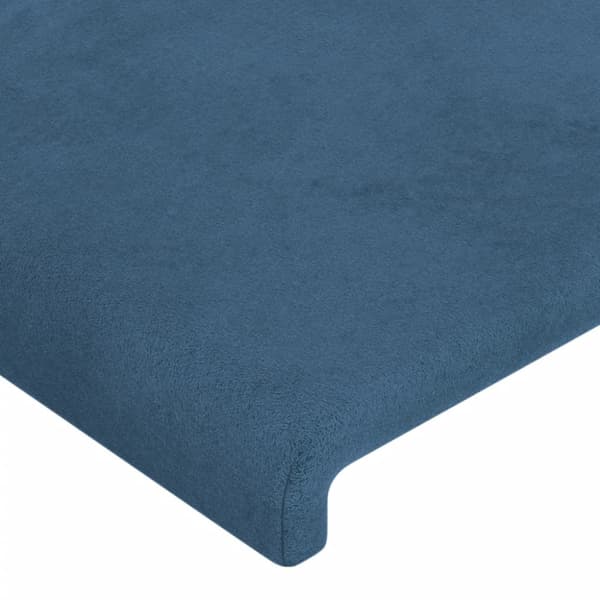 Sänggavel LED mörkblå 180x5x78/88 cm sammet
