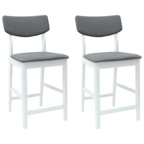 Matstolar 2 pcs Vit 48 x 49 x 95 cm Massiv Gummiträ