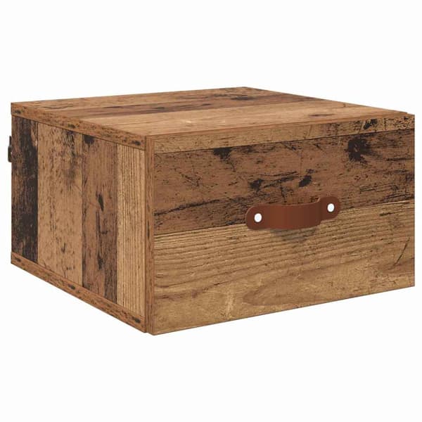 Väggmonterad sänggavel Gammalt trä 35 x 35 x 20 cm